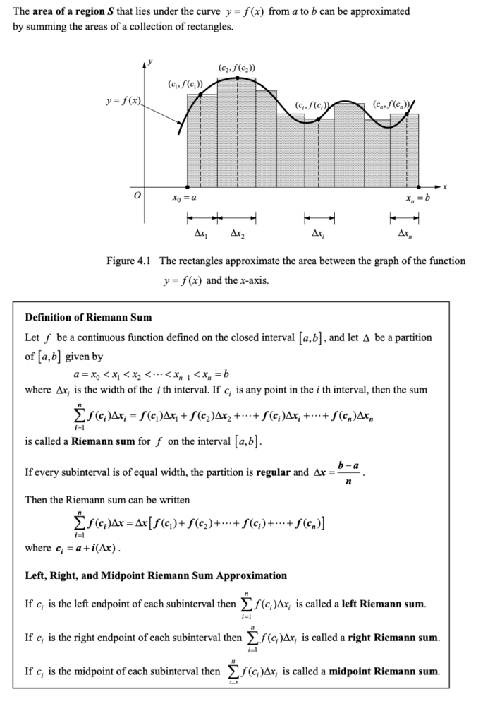 Riemann Sum and Area Approximation